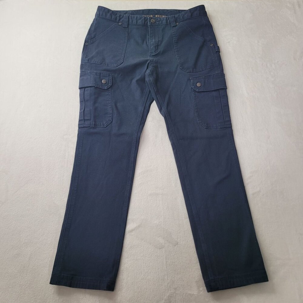 Duluth Trading Co Women's Curve Setter Waistband Navy Cargo Pants 10x29
